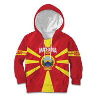 Custom Macedonia Football Kid Hoodie Risovi Napred Makedonija
