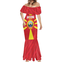 Custom Macedonia Football Mermaid Dress Risovi Napred Makedonija