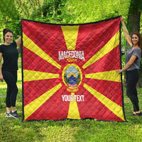 Custom Macedonia Football Quilt Risovi Napred Makedonija