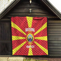 Custom Macedonia Football Quilt Risovi Napred Makedonija