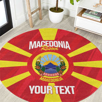 Custom Macedonia Football Round Carpet Risovi Napred Makedonija