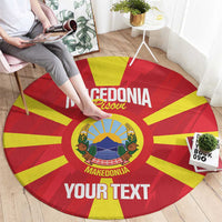 Custom Macedonia Football Round Carpet Risovi Napred Makedonija
