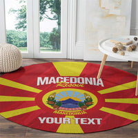 Custom Macedonia Football Round Carpet Risovi Napred Makedonija