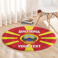 Custom Macedonia Football Round Carpet Risovi Napred Makedonija