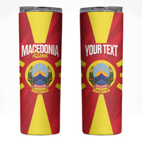 Custom Macedonia Football Skinny Tumbler Risovi Napred Makedonija