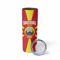 Custom Macedonia Football Skinny Tumbler Risovi Napred Makedonija