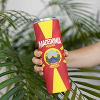 Custom Macedonia Football Skinny Tumbler Risovi Napred Makedonija