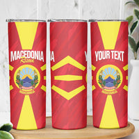 Custom Macedonia Football Skinny Tumbler Risovi Napred Makedonija
