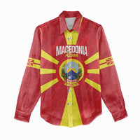 Custom Macedonia Football Women Casual Shirt Risovi Napred Makedonija