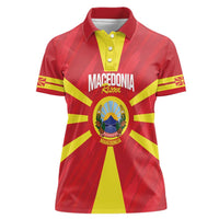 Custom Macedonia Football Women Polo Shirt Risovi Napred Makedonija