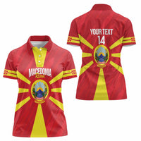 Custom Macedonia Football Women Polo Shirt Risovi Napred Makedonija