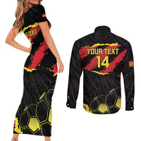 Custom Macedonia Football Couples Matching Short Sleeve Bodycon Dress and Long Sleeve Button Shirt Go Champions Risovi