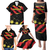 Custom Macedonia Football Family Matching Puletasi and Hawaiian Shirt Go Champions Risovi