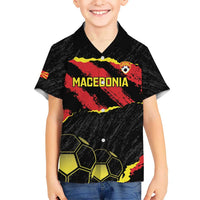 Custom Macedonia Football Kid Hawaiian Shirt Go Champions Risovi