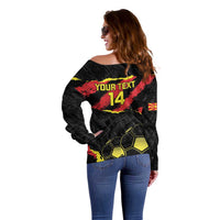 Custom Macedonia Football Off Shoulder Sweater Go Champions Risovi