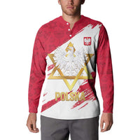 Jewish Festival Poland Button Sweatshirt Polska Eagle Star Of David