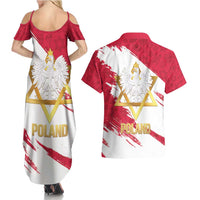 Jewish Festival Poland Couples Matching Summer Maxi Dress and Hawaiian Shirt Polska Eagle Star Of David