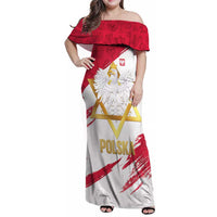 Jewish Festival Poland Family Matching Off Shoulder Maxi Dress and Hawaiian Shirt Polska Eagle Star Of David