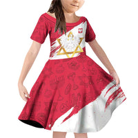 Jewish Festival Poland Family Matching Off Shoulder Short Dress and Hawaiian Shirt Polska Eagle Star Of David