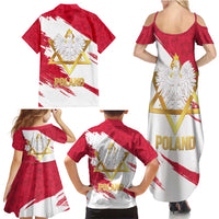 Jewish Festival Poland Family Matching Summer Maxi Dress and Hawaiian Shirt Polska Eagle Star Of David