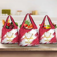 Jewish Festival Poland Grocery Bag Polska Eagle Star Of David