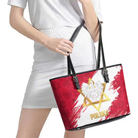 Jewish Festival Poland Leather Tote Bag Polska Eagle Star Of David