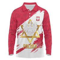 Jewish Festival Poland Long Sleeve Polo Shirt Polska Eagle Star Of David