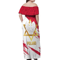 Jewish Festival Poland Off Shoulder Maxi Dress Polska Eagle Star Of David