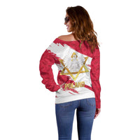 Jewish Festival Poland Off Shoulder Sweater Polska Eagle Star Of David
