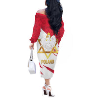 Jewish Festival Poland Off The Shoulder Long Sleeve Dress Polska Eagle Star Of David