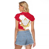 Jewish Festival Poland Raglan Cropped T Shirt Polska Eagle Star Of David