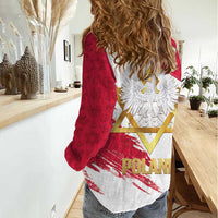Jewish Festival Poland Women Casual Shirt Polska Eagle Star Of David