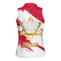 Jewish Festival Poland Women Sleeveless Polo Shirt Polska Eagle Star Of David