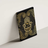 Jewish Hamsa Chai Canvas Wall Art Gold Paisley Pattern