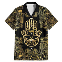 Jewish Hamsa Chai Family Matching Mermaid Dress and Hawaiian Shirt Gold Paisley Pattern