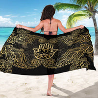 Jewish Hamsa Chai Sarong Gold Paisley Pattern
