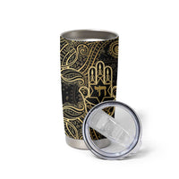 Jewish Hamsa Chai Tumbler Cup Gold Paisley Pattern