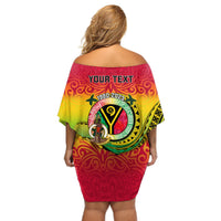 Personalised Vanuatu Off Shoulder Short Dress Yumi 43 Hapi Independens Dei - Wonder Print Shop