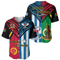 Vanuatu And West Papua Baseball Jersey Coat Of Arms Mix Flag Style - Wonder Print Shop