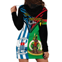 Vanuatu And West Papua Hoodie Dress Coat Of Arms Mix Flag Style - Wonder Print Shop