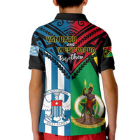 Vanuatu And West Papua Kid Polo Shirt Coat Of Arms Mix Flag Style - Wonder Print Shop