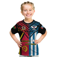 Vanuatu And West Papua Kid T Shirt Coat Of Arms Mix Flag Style - Wonder Print Shop