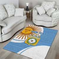 Custom Argentina Football Area Rug Vamos La Albiceleste - Sky Blue Version - Wonder Print Shop