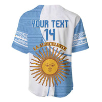 Custom Argentina Football Baseball Jersey Vamos La Albiceleste - Sky Blue Version - Wonder Print Shop