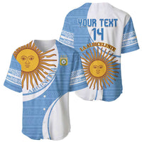 Custom Argentina Football Baseball Jersey Vamos La Albiceleste - Sky Blue Version - Wonder Print Shop
