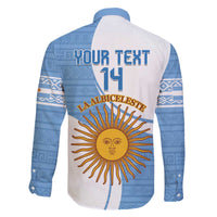 Custom Argentina Football Family Matching Off Shoulder Short Dress and Hawaiian Shirt Vamos La Albiceleste - Sky Blue Version - Wonder Print Shop
