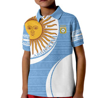 Custom Argentina Football Kid Polo Shirt Vamos La Albiceleste - Sky Blue Version - Wonder Print Shop