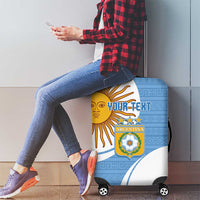 Custom Argentina Football Luggage Cover Vamos La Albiceleste - Sky Blue Version - Wonder Print Shop