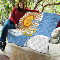 Custom Argentina Football Quilt Vamos La Albiceleste - Sky Blue Version - Wonder Print Shop