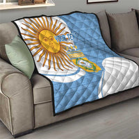 Custom Argentina Football Quilt Vamos La Albiceleste - Sky Blue Version - Wonder Print Shop